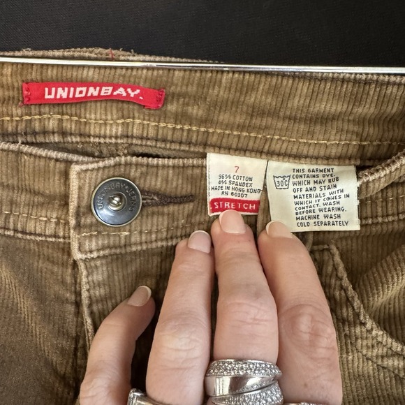 Vintage Y2K Cargo Corduroy Pants Women's Size 7 Brown Low Rise Flared Grunge 90s - Picture 3 of 8